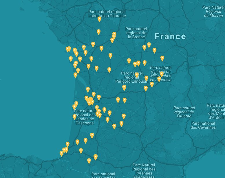 Carte des librairies
